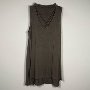 Ultra Flirt Olive Sleeveless V-Neck Tank Top
